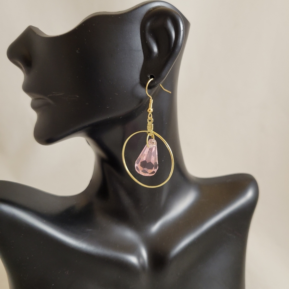 Pink Jewel Drop Earrings